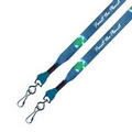 1/2" Recycled Color Match Lanyard w/ Double J Hook (Full Color)
